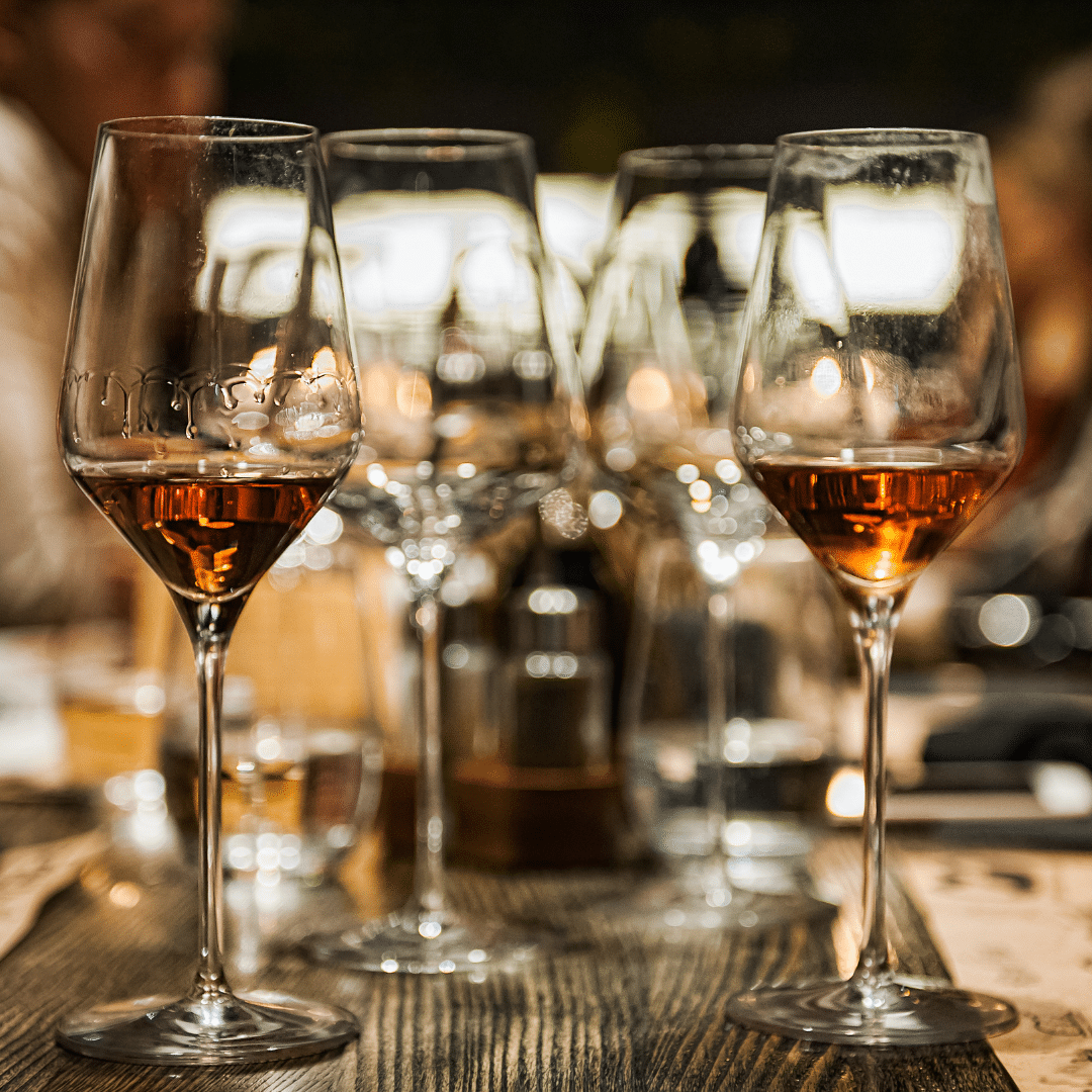 half drank glasses on table